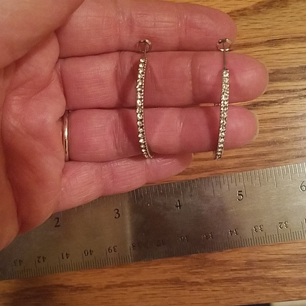 Sparkle, inside out, white rhinestone, hoop, pierc